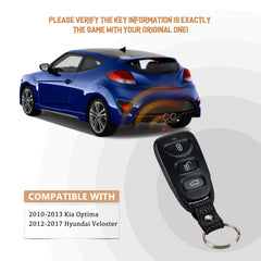 New Keyless Entry Replacement for 2010/2011/2012/2013 KIA Optima 2012/2013/2014/2015/2016/2017 Hyundai Vloster FCC ID: NYOSEKS-TF10ATX K4RE(5)