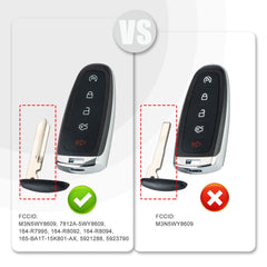 Replacement Car Key Fob for 2011 2012 2013 2014 2015 F0RD Edge with FCC ID: M3N5WY8609, 7812A-5WY8609, 164-R7995, 164-R8092, 164-R8094, BA1T-15K801-AX, 5921288, 5923790 315MHZ KR-F5RBV10