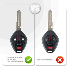 Head Key Replacement for 2008/2009/2010/2011/2012/2013/2014/2015/2016/2017 Lancer with FCC ID: OUCG8D-625M-A P/N: 6370A47 315MHz M4SD