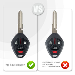 Car Key Fob Replacement for 2008/2009/2010/2011/2012 Galant Eclips with FCC ID: OUCG8D-620M-A 313.8MHZ M4SB