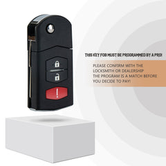 New Flip Remote Replacement for 2005/2006/2007/2008 Mzda 6 RX8 with FCC ID: KPU41788 M3SB(5)