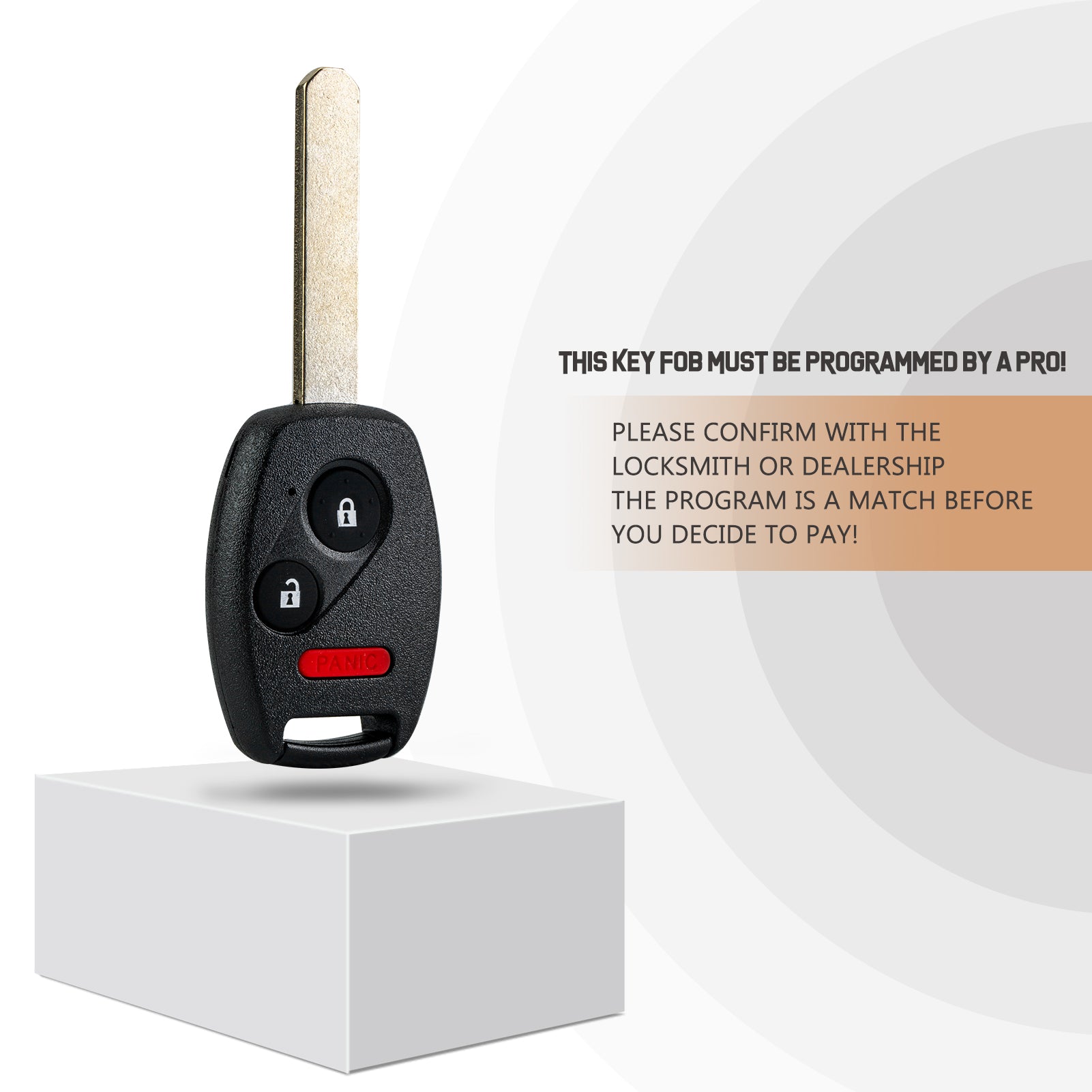 New Keyless Entry Replacement Car Key Fob for Honda Fit, Odyssey, Ridgeline with FCC ID:OUCG8D-380H-A 46 Chip H3SA