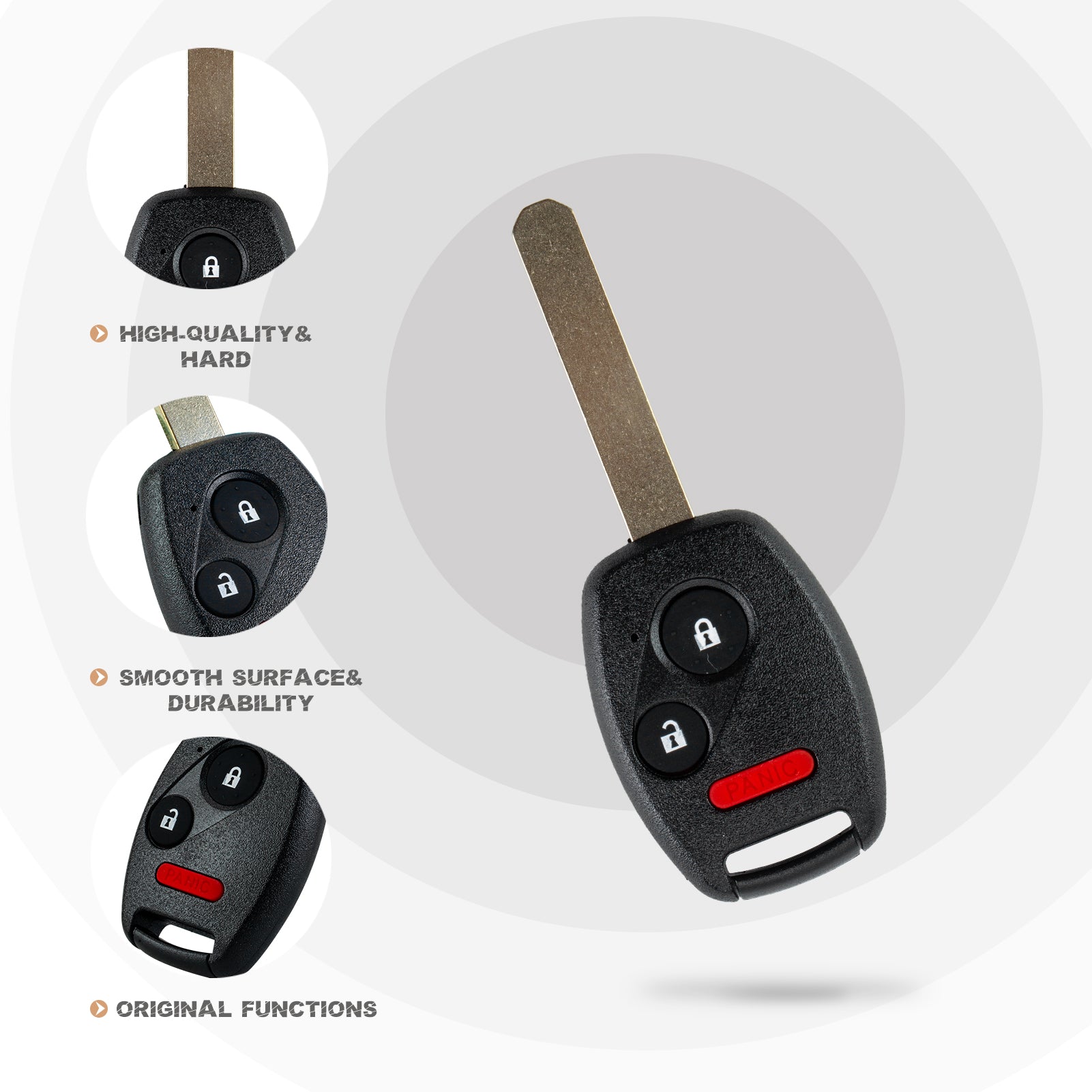 New Keyless Entry Replacement Car Key Fob for Honda Fit, Odyssey, Ridgeline with FCC ID:OUCG8D-380H-A 46 Chip H3SA