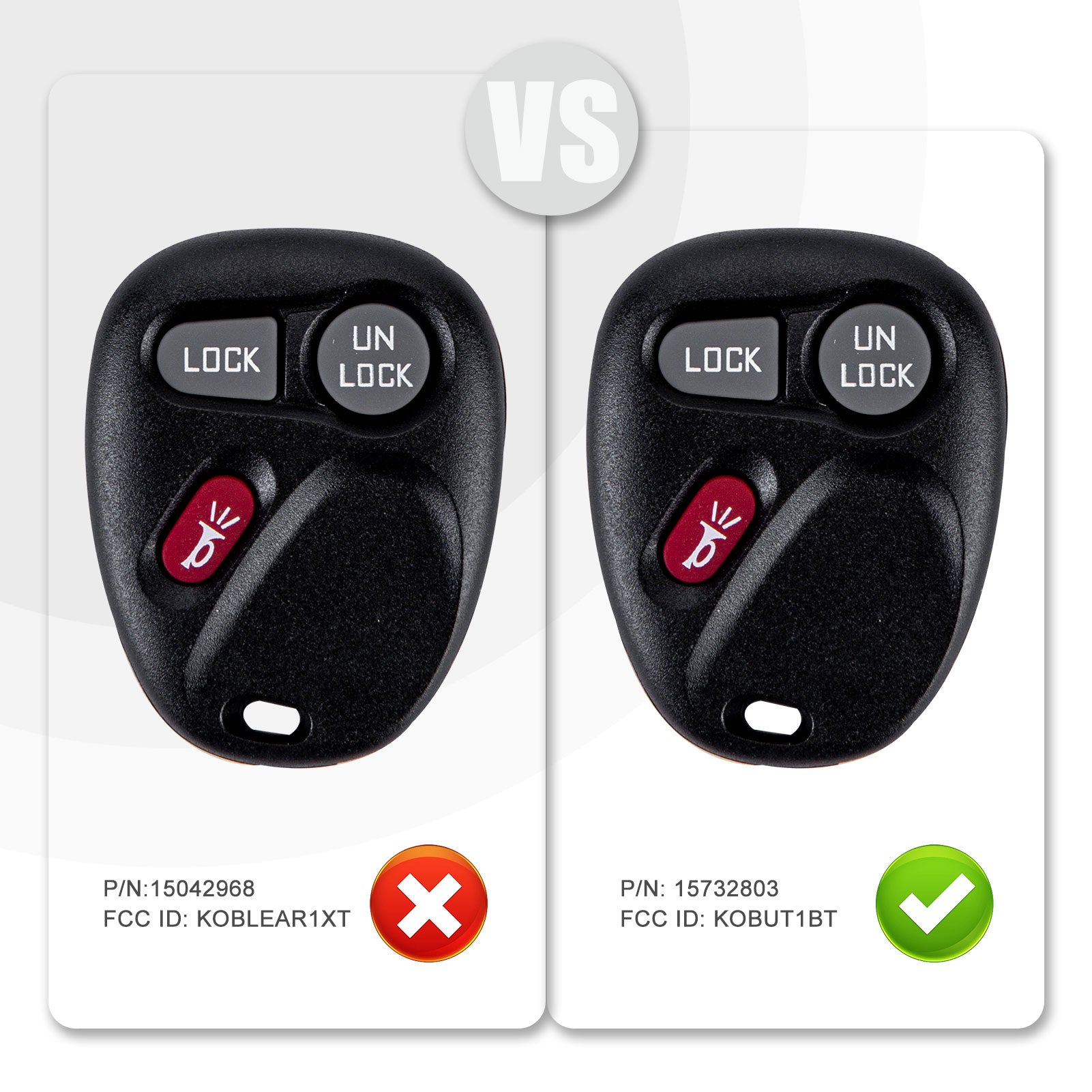 New Keyless Entry Replacement Car Key Fob for 1999/2000/2001 Silverado 2000-2001 Suburban 2000-2001 Tahoe Sierra Yukon with FCC ID: KOBUT1BT P/N: 15732803 C3RH(10)