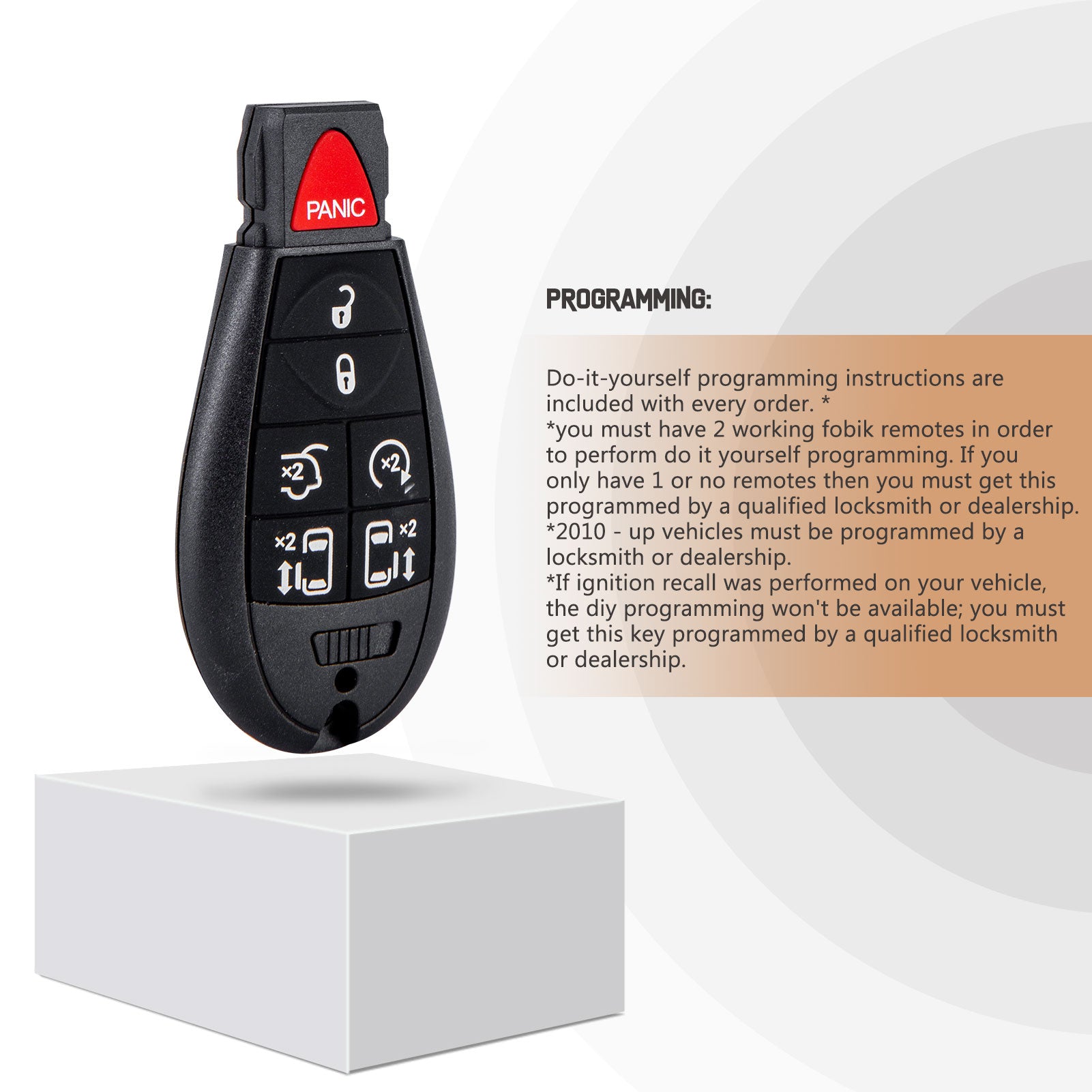 New Keyless Entry Replacement Car Key Fob for 2008/2009/2010/2011/2012/2013/2014 Grand Caravan with FCC ID: IYZ-C01C or M3N5WY783X D7RA