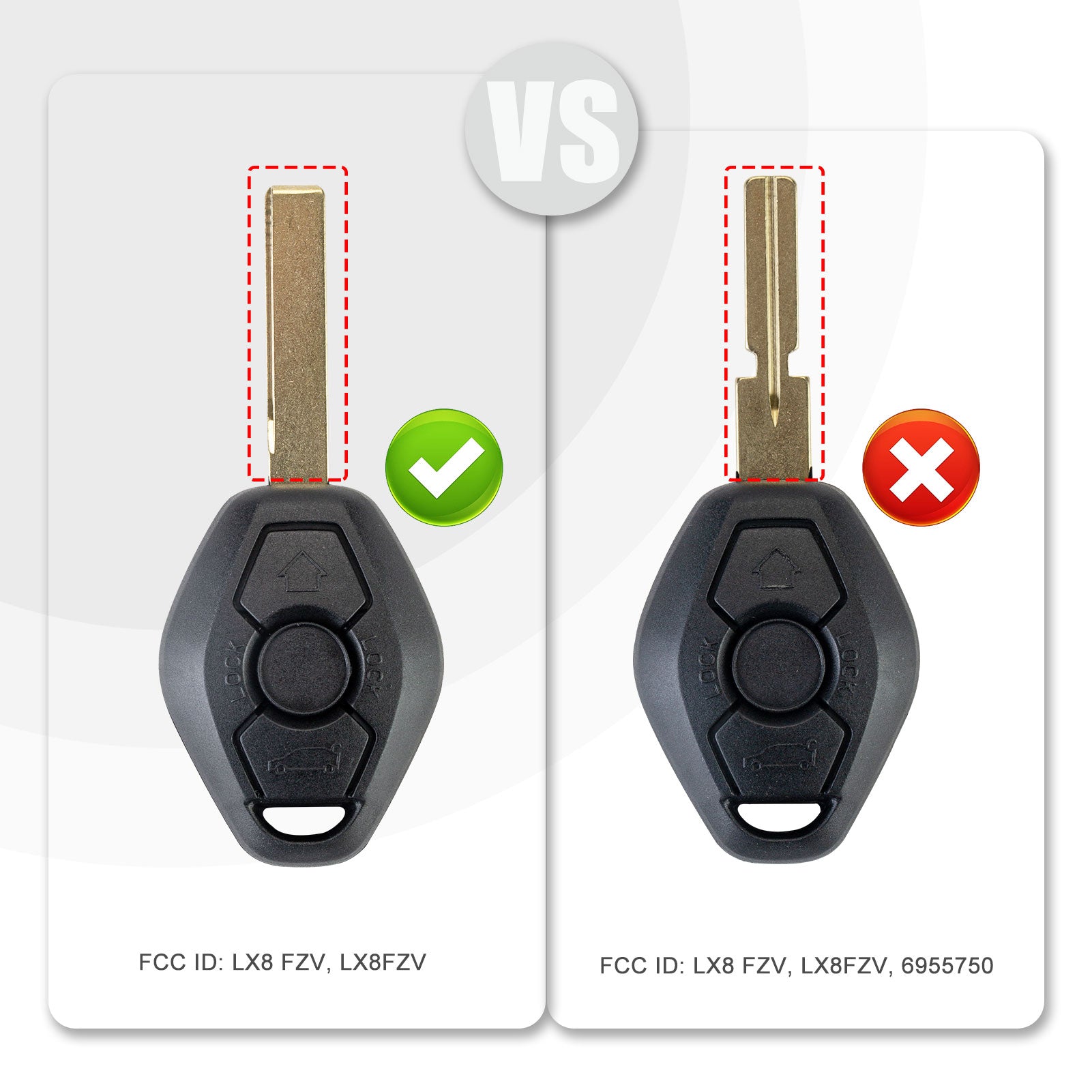 Replacement Car Key Fob for 2004/2005/2006/2007/2008/2009/2010 BMW X3 X5 Z4 315 MHz with FCC ID:LX8 FZV, LX8FZV ID44(7935) Chip B3SA