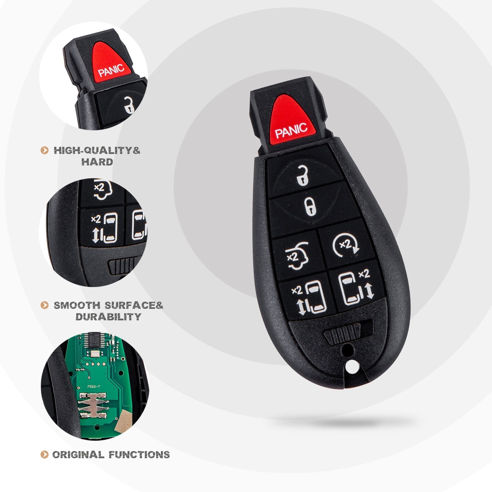 New Keyless Entry Replacement Car Key Fob for 2008/2009/2010/2011/2012/2013/2014 Grand Caravan with FCC ID: IYZ-C01C or M3N5WY783X D7RA(10)