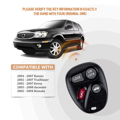 New Keyless Entry Replacement Car Key Fob for Envoy Trailblazer with FCC ID: MYT3X6898B GM # 15051014, 15008008, 15008009 C4RF