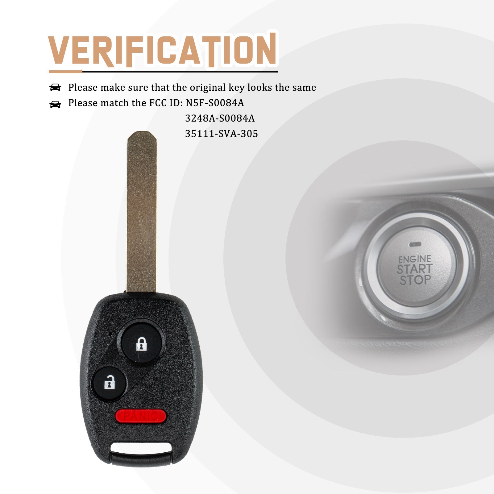 New Car Key Fob for Replacement for Tahoe Silverado Yukon Sierra with FCC ID: LHJ011 H3SB(10)