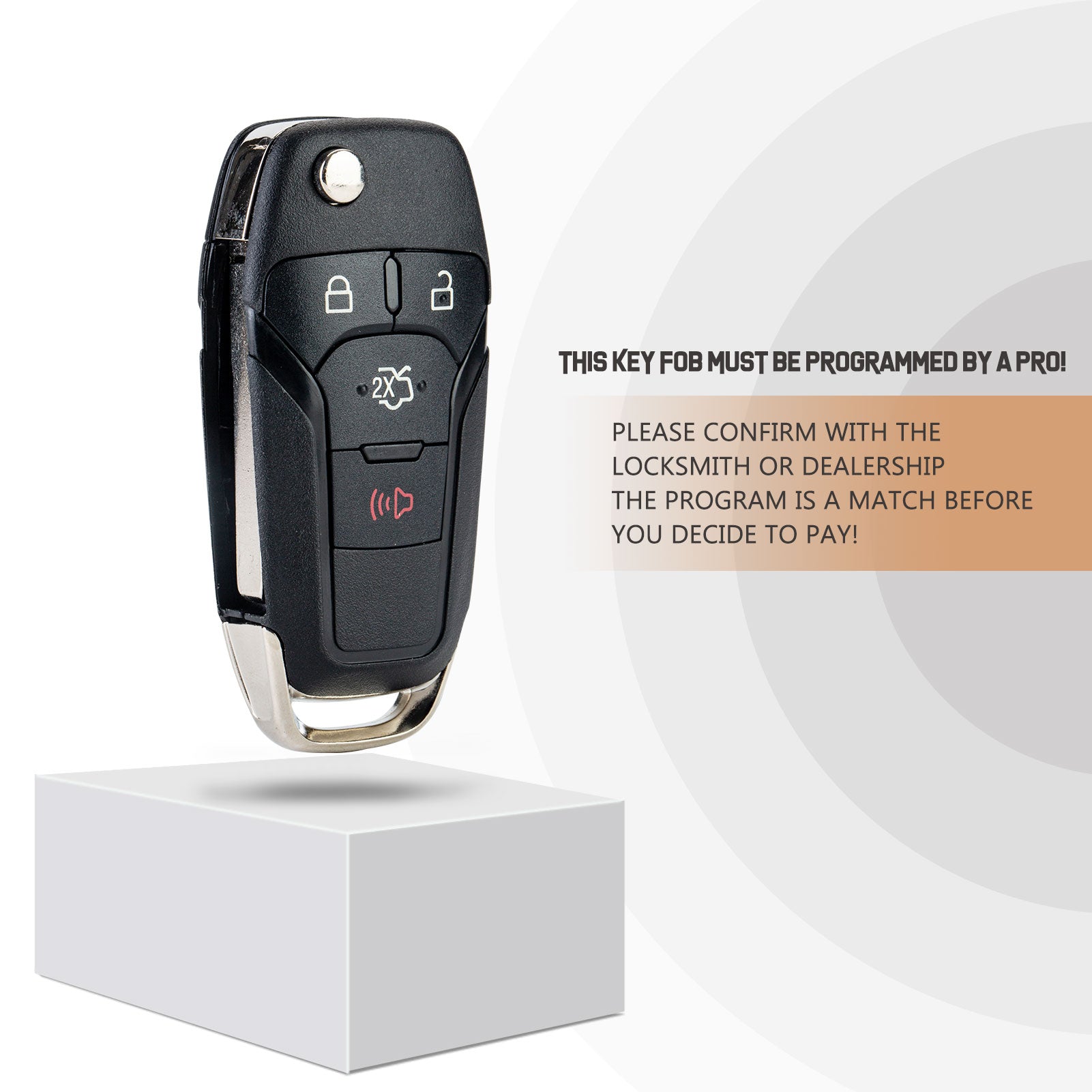 Replacement Car Key Fob for 2013/2014/2015/2016 Fusion with FCC ID: N5F-A08TAA Frequency : 315Mhz Service Key : HU101 F4SE