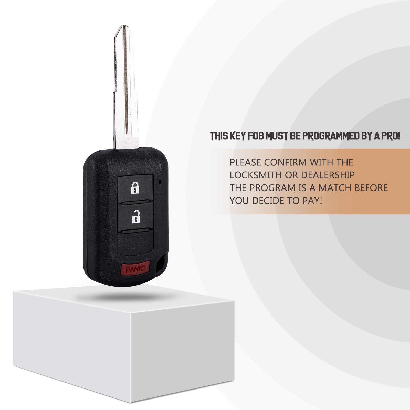 New Keyless Entry Replacement Car Key Fob for Mirage Lancer Outlander with FCC ID: OUCJ166N P/N:850G-J166N Frequency:315Mhz CHIP:ID46 G3SD(5)