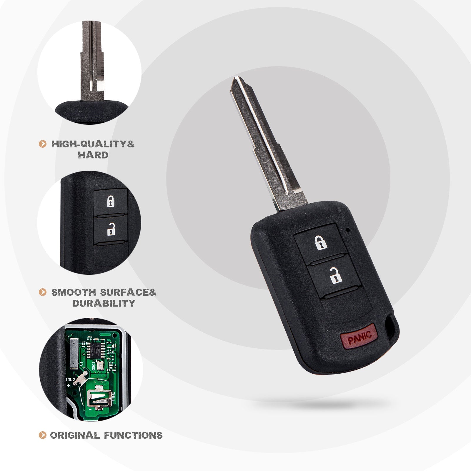 New Keyless Entry Replacement Car Key Fob for Mirage Lancer Outlander with FCC ID: OUCJ166N P/N:850G-J166N Frequency:315Mhz CHIP:ID46 G3SD(5)