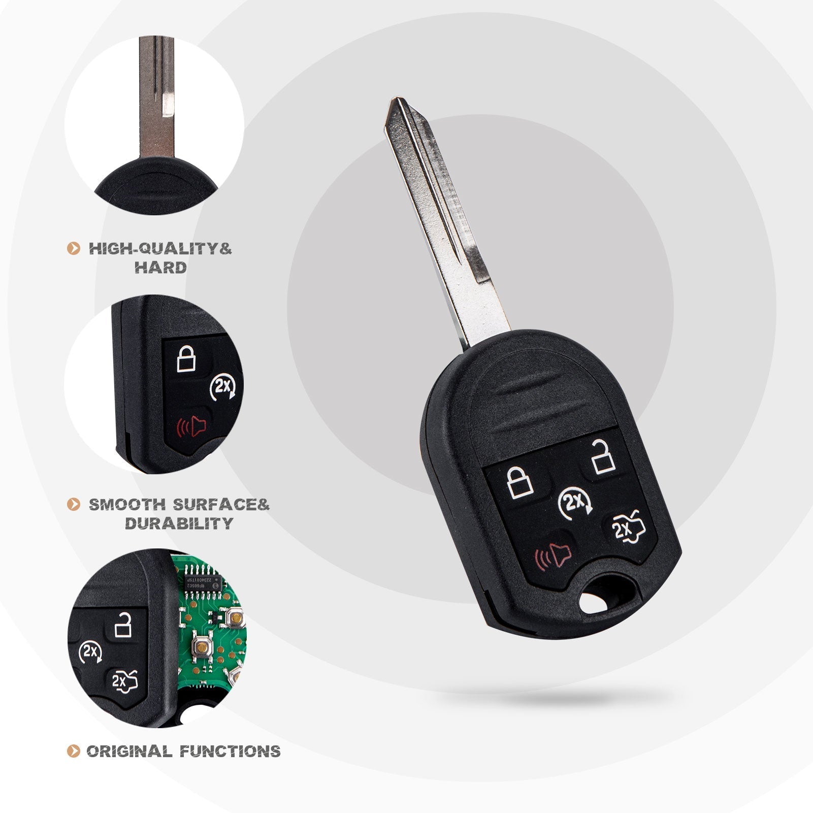 New Keyless Entry Replacement Car Key Fob for 164-R8000 with FCC ID: CWTWB1U793 4D63-80 CHIP F5SA(10)