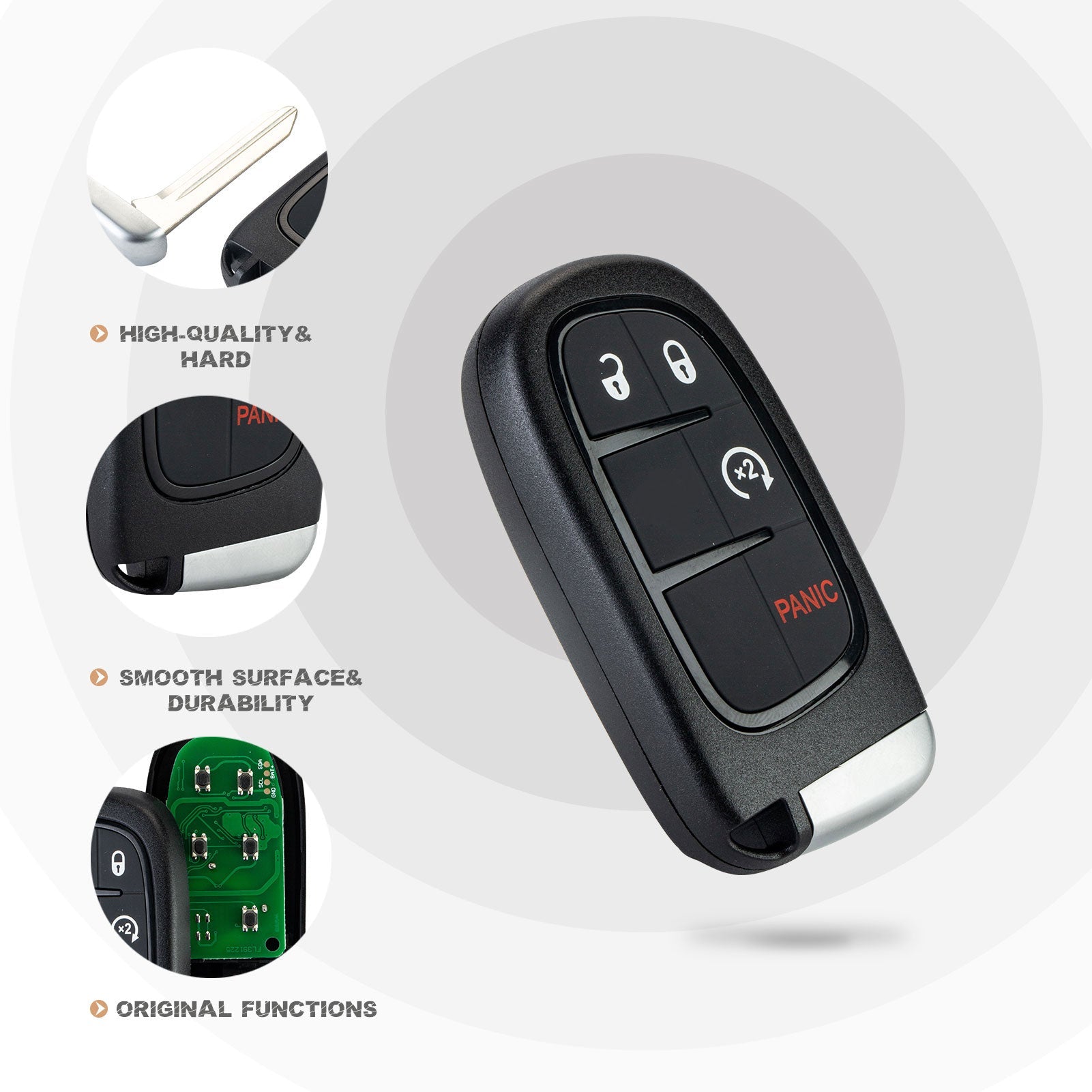 Replacement Car Key Fob for 2013/2014/2015/2016/2017/2018/2019 Ram 1500 2500 3500 with FCC ID: GQ4-54T 46 CHIP Part Number: 56046956 433Mhz D4RG