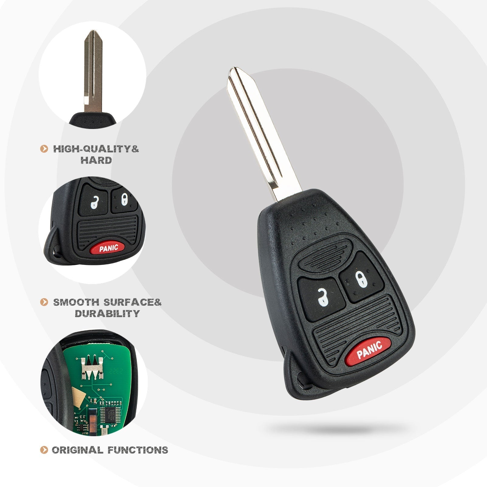 Replacement Car Key Fob for Chrisler D0dge Je-p with FCC ID: OHT692427AA 315MHZ KR-D3SAV10