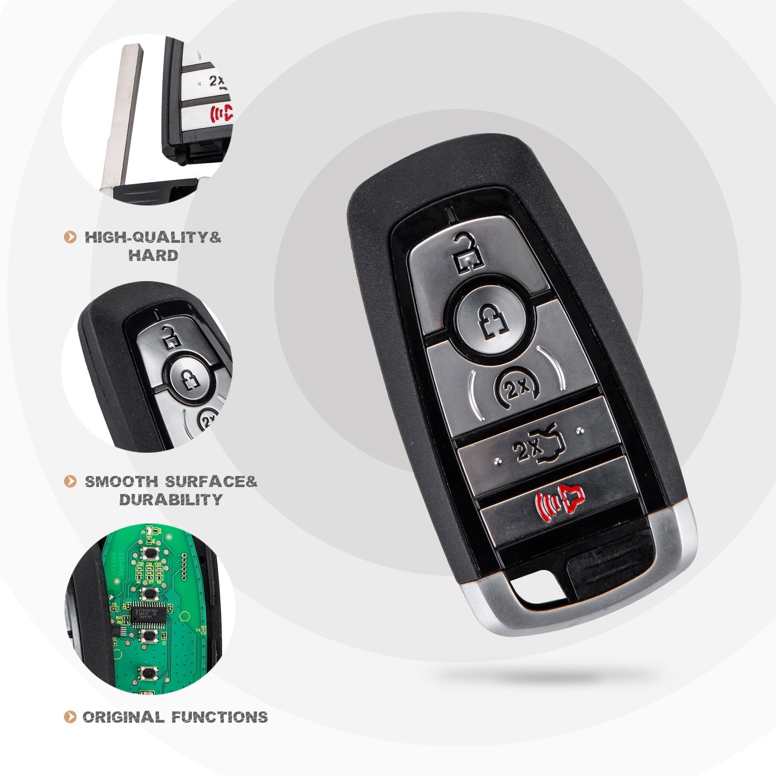 New Keyless Entry Replacement Car Key Fob for 2017/2018/2019/2020 Edge Fusion Explorer Expedition FCC ID: M3N-A2C93142600 IC: 5074A-RKE-3F16 Frequency: 902 MHz F5RC(10)