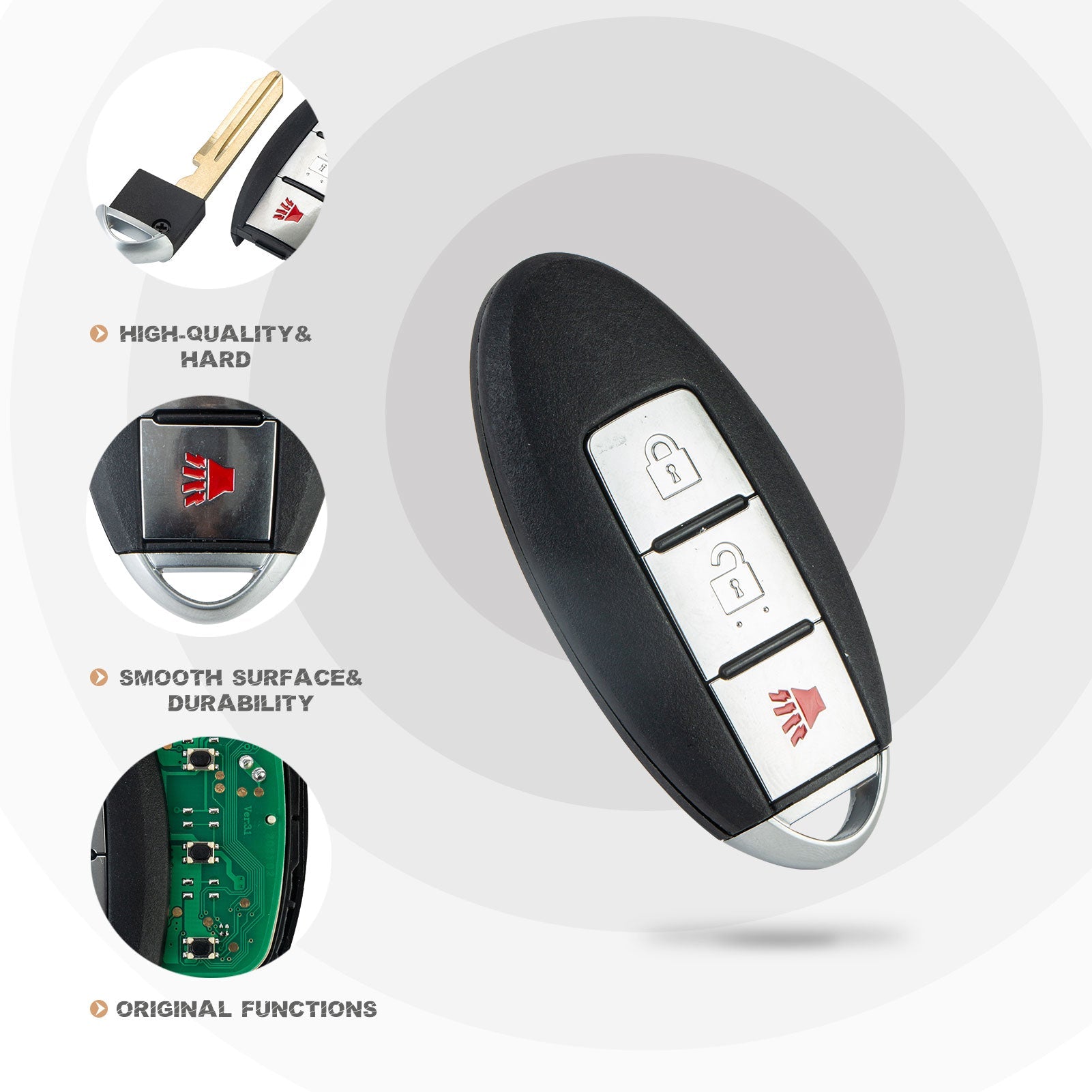 Car Key Replacement for 2008 2009 2010 2011 2012 2013 N1SSAN Rogue with FCC ID: CWTWBU729 315MHZ KR-N3RDV05