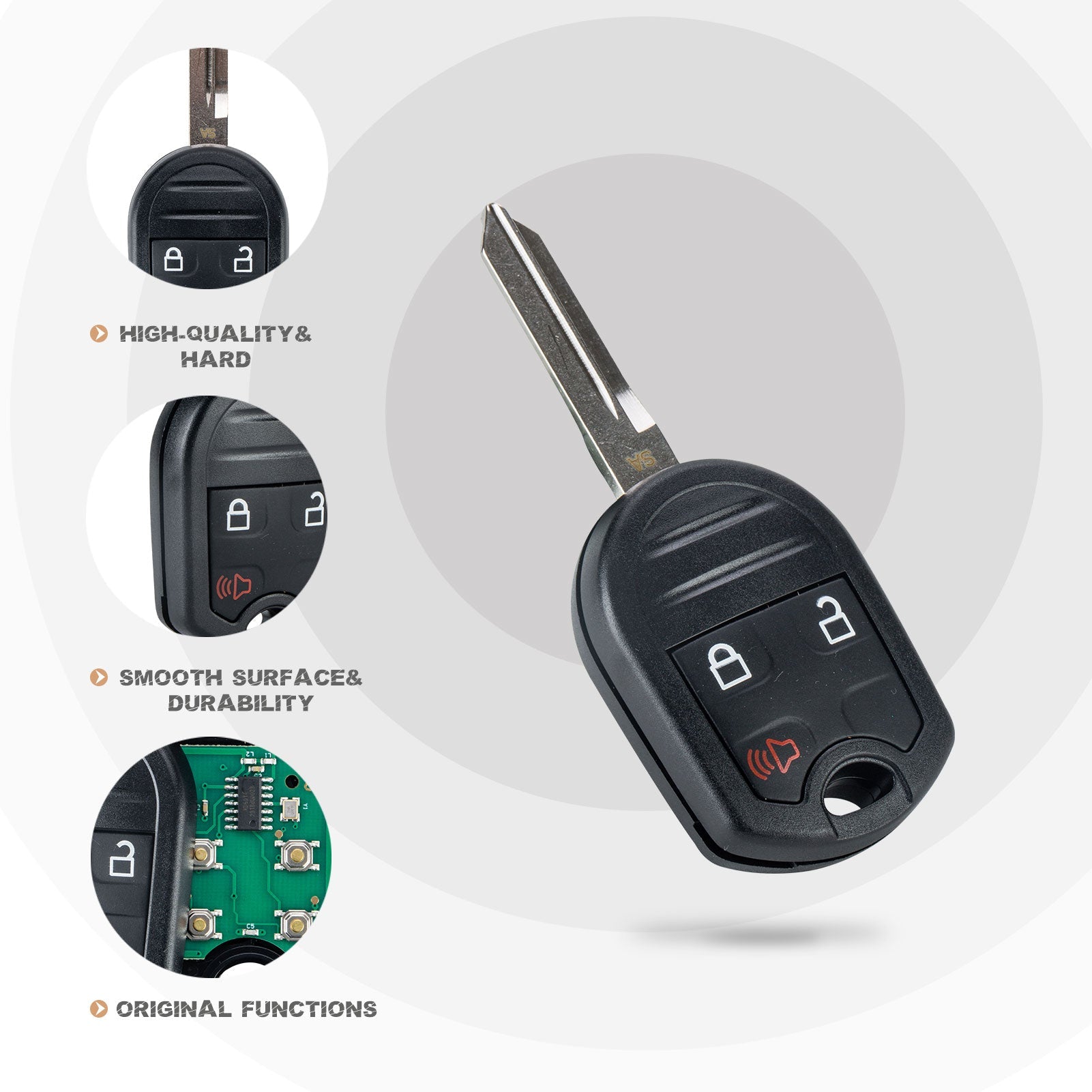 Car Key Fob Replacement for Ford 80 BIT with FCC ID: CWTWB1U793 164-R8070 5912560 315MHZ F3SB