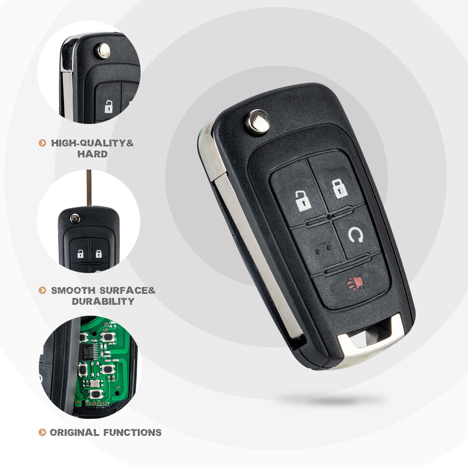 Car Key Fob Replacement for 2010/2011/2012/20013/2014/2015/2016/2017/2018/2019 Equinox with FCC ID: OHT01060512 315MHZ C4SC