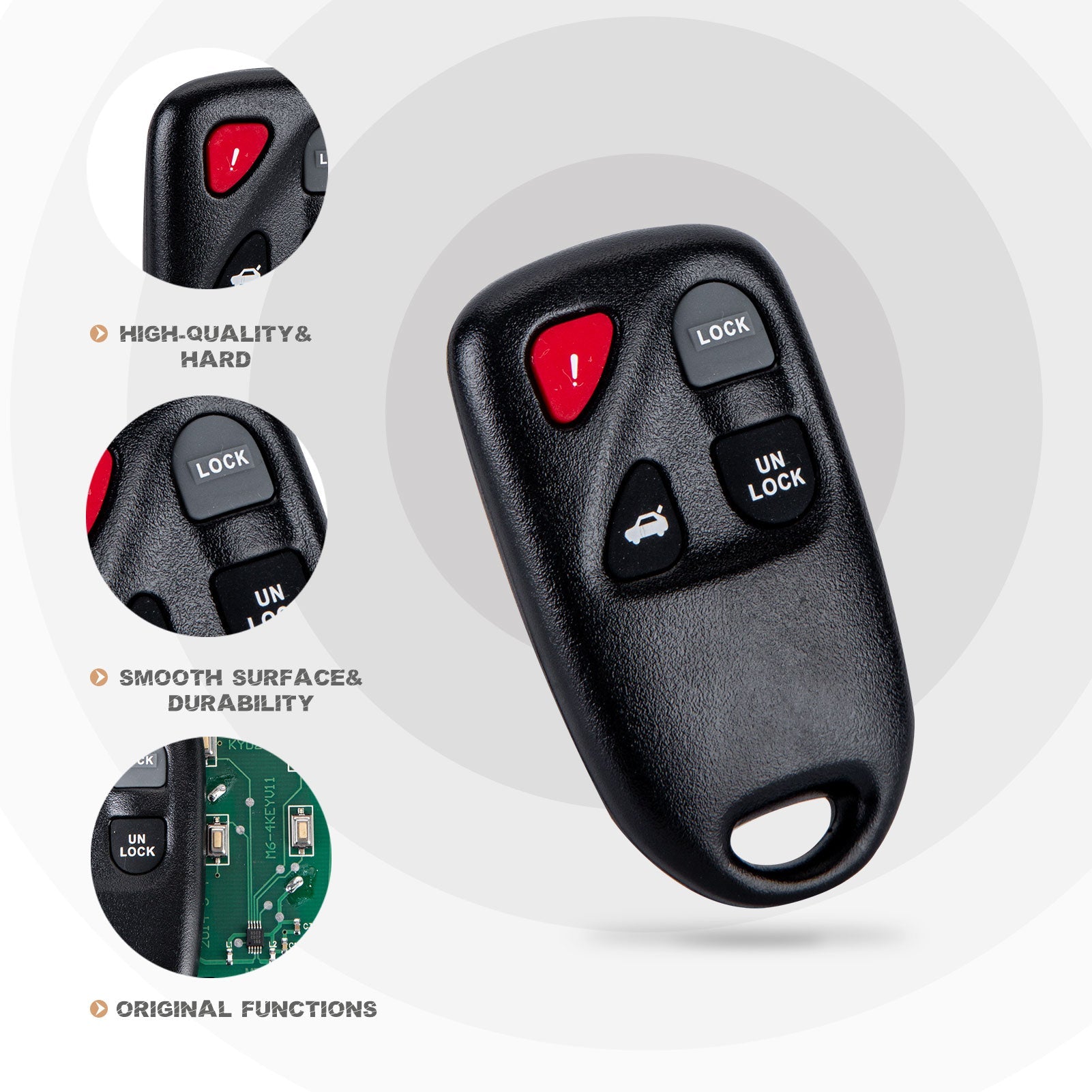 New Keyless Entry Replacement Car Key Fob for 2003/2004/2005 Mzda with FCC ID:KPU41805 4238A-12076 M4RA(5)