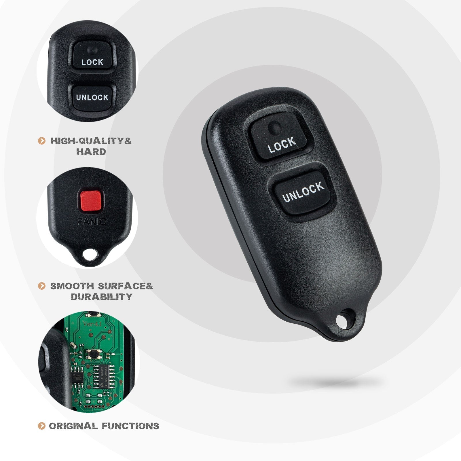 Car Key Fob Replacement for 2004/2005/2006 T-yota Tundra with FCC ID: HYQ12BAN, HYQ12BBX, HYQ1512Y 315MHZ T3RD