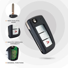 Replacement Car Key Fob for 2014/2015/2016/2017 Niss-n Rogue S with FCC ID: CWTWB1G767 433MHZ N3RB