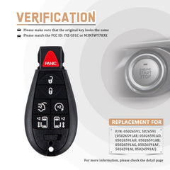 New Keyless Entry Replacement Car Key Fob for 2008/2009/2010/2011/2012/2013/2014 Grand Caravan with FCC ID: IYZ-C01C or M3N5WY783X D7RA(10)