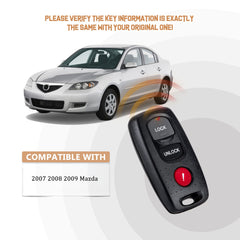 New Keyless Entry Replacement Car Key Fob for 2007 2008 2009 Mazda with FCC ID: KPU41794 M3RA(5)