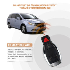 New Replacement Key Fob for 705 Moto 1997-2000, NEC 2001-2005, NEC 2006-2010,BGA 2011 Onwards with FCC ID: IYZ3312, IYZDC B4RA