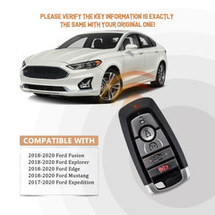 New Keyless Entry Replacement Car Key Fob for 2017/2018/2019/2020 Edge Fusion Explorer Expedition FCC ID: M3N-A2C93142600 IC: 5074A-RKE-3F16 Frequency: 902 MHz F5RC(10)