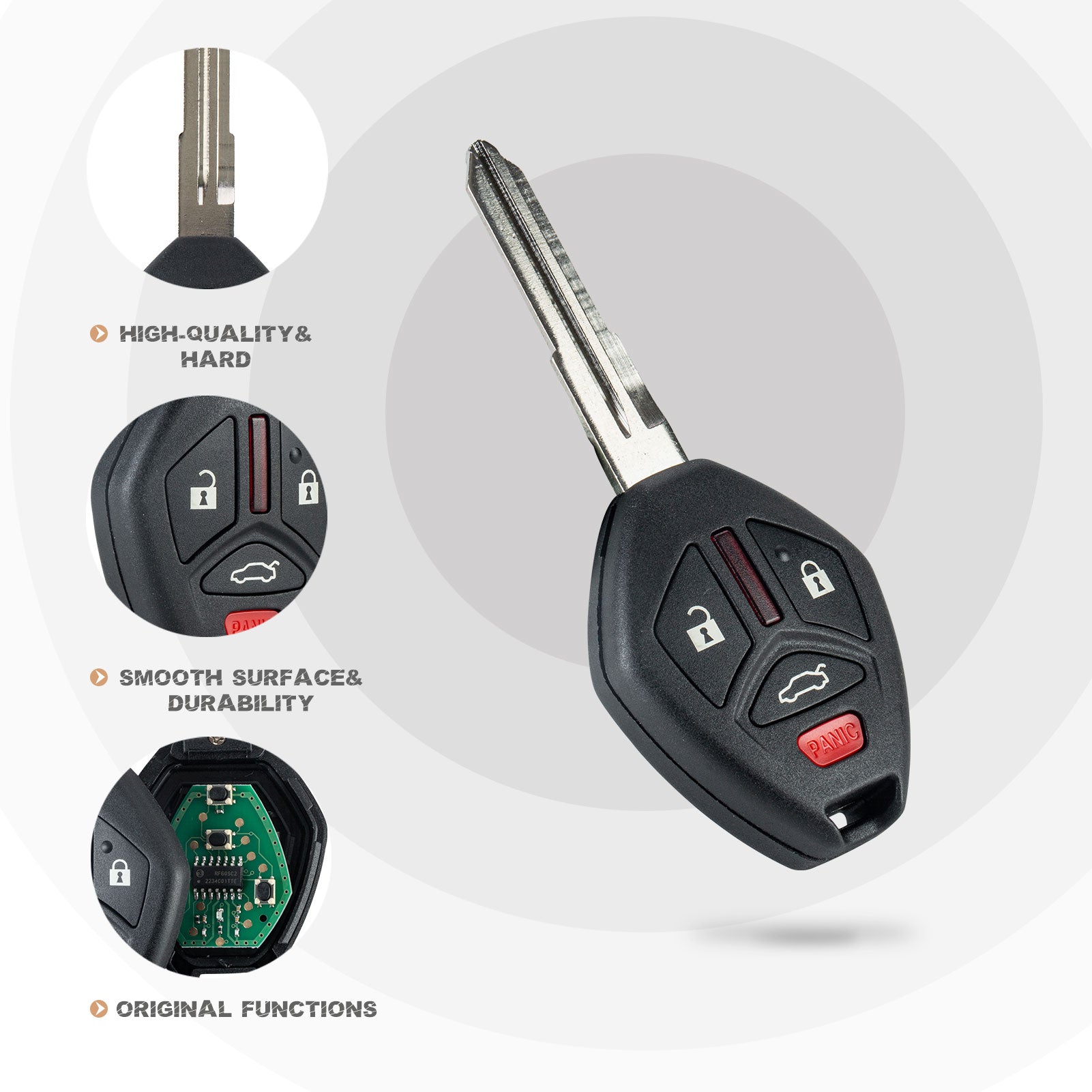 Car Key Fob Replacement for 2008/2009/2010/2011/2012 Galant Eclips with FCC ID: OUCG8D-620M-A 313.8MHZ M4SB