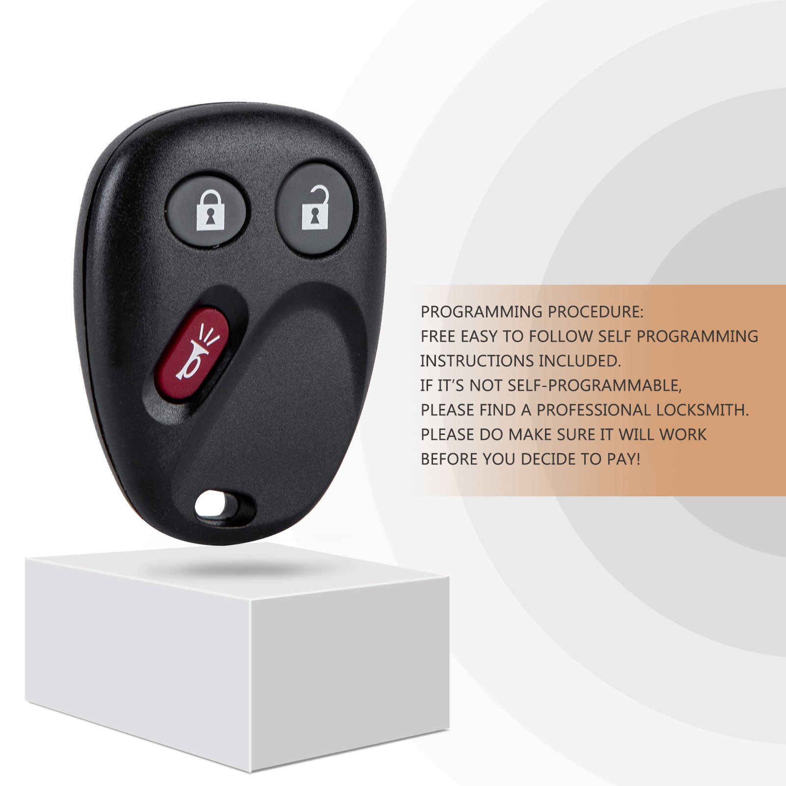 New Keyless Entry Replacement Car Key Fob for Tahoe Silverado Yukon Sierra with FCC ID: LHJ011 C3RB