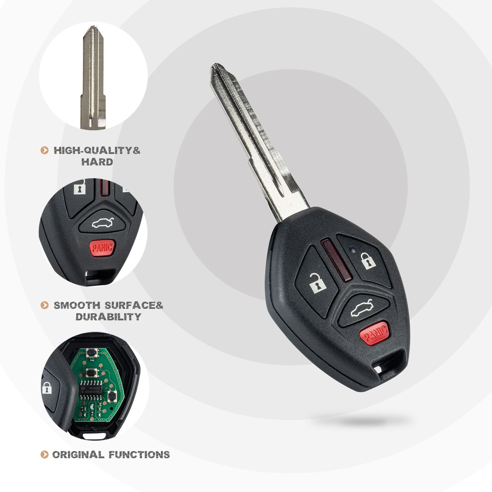 Head Key Replacement for 2008/2009/2010/2011/2012/2013/2014/2015/2016/2017 Lancer with FCC ID: OUCG8D-625M-A P/N: 6370A47 315MHz M4SD