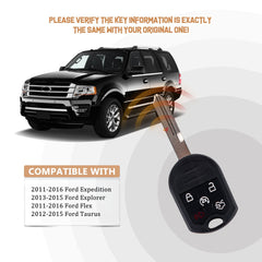 New Keyless Entry Replacement Car Key Fob for 164-R8000 with FCC ID: CWTWB1U793 4D63-80 CHIP F5SA(10)