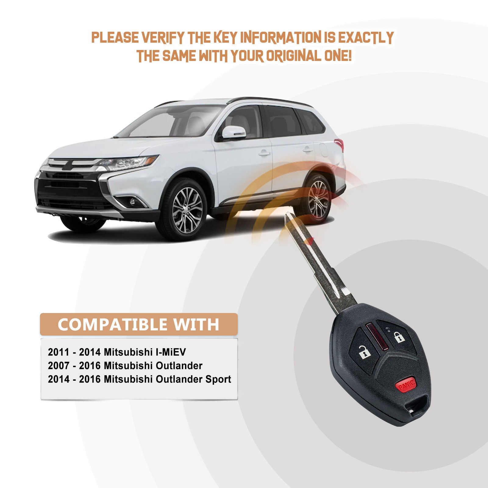 Head Key Replacement for Outlander 2007/2008/2009/2010/2011/2012/2013/2014/2015/2016 with FCC ID: OUCG8D-625M-A Chip: ID46 P/N: 6370A14 315MHZ M3SD