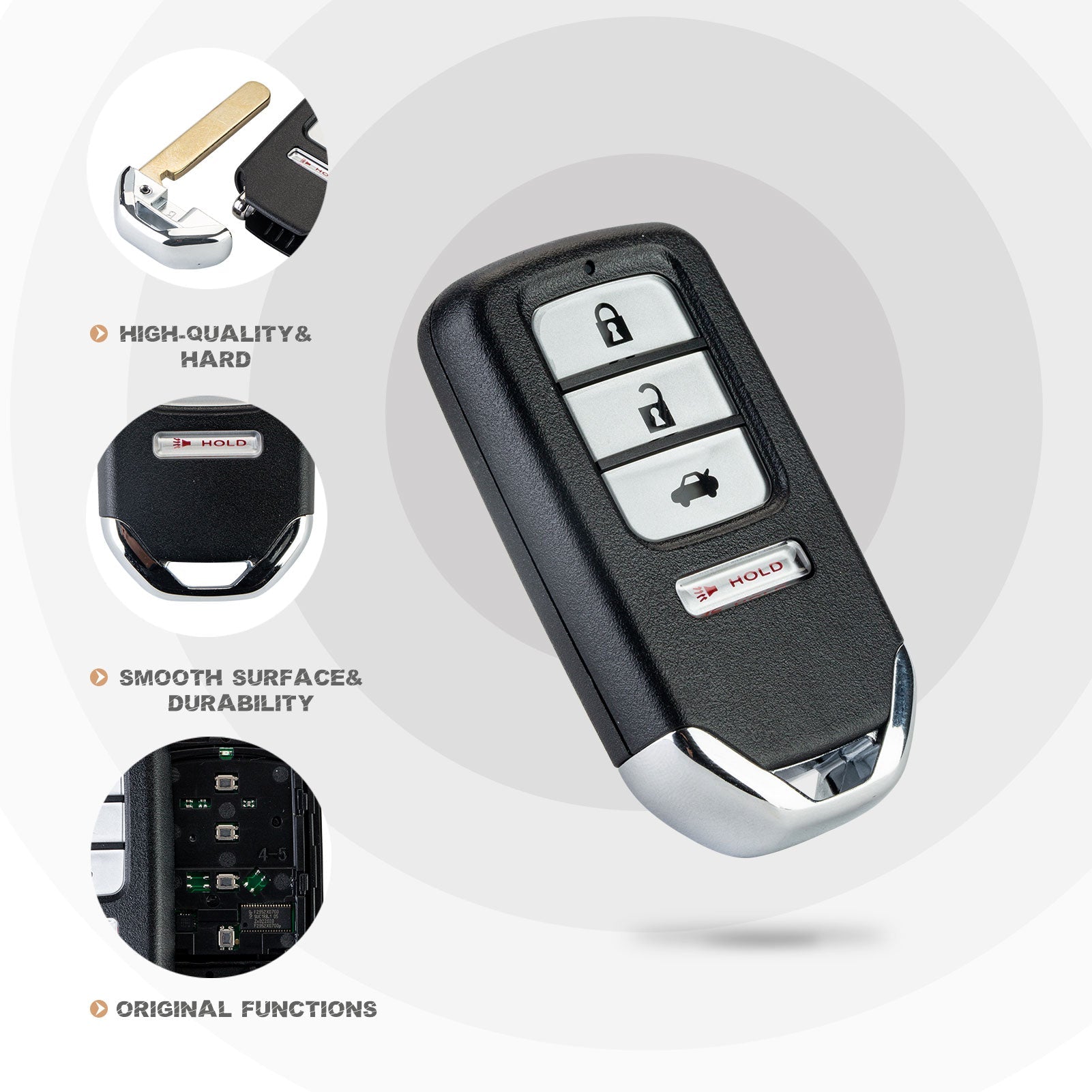 Replacement Car Key Fob for 2018/2019/2020/2021 Accord LX LX-S Sport with FCC ID: CWTWB1G0090 with 4A Chip IC: 1788F-FWB1G0090 P/N: 72147-TVA-A11 Model: TWB1G0090 H4RH