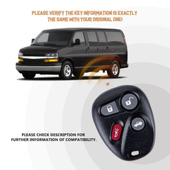 New Keyless Entry Replacement Car Key Fob for Selected Cars with P/N:25695954/25695955/25695966/25695967/15184352/15184353/15752330/15043458/10443537 FCC ID: KOBLEAR1XT C4RD(10)