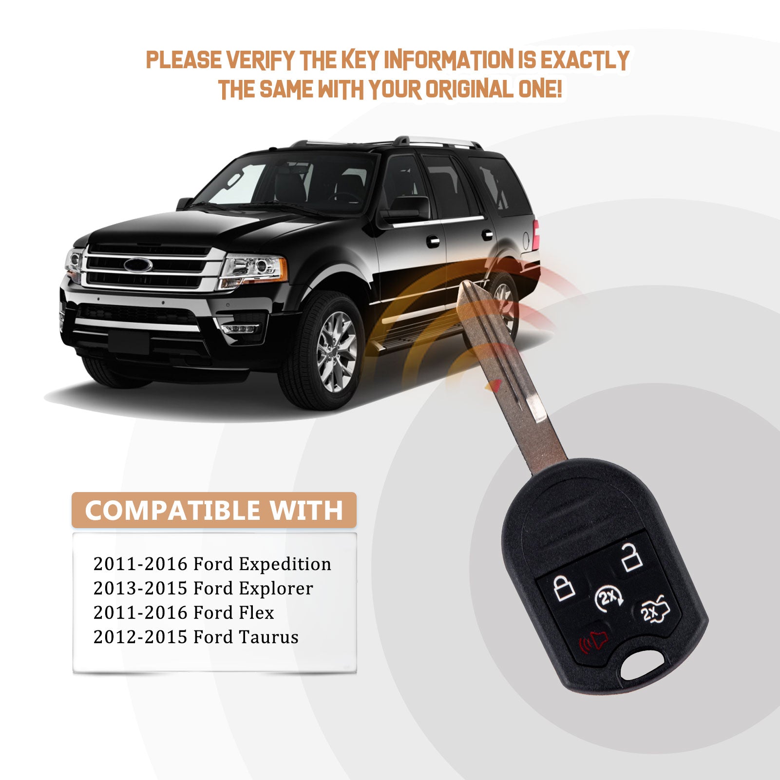 New Keyless Entry Replacement Car Key Fob for 164-R8000 with FCC ID: CWTWB1U793 4D63-80 CHIP F5SA