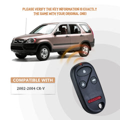 Brand New Car Key Fob Replacement for 2002/2003/2004 H0NDA CR-V with FCC ID: OUCG8D-344H-A H4RA(5)