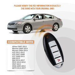 New Keyless Entry Replacement Car Key Fob for Nisan with FCC ID: KR55WK48903 N4RB