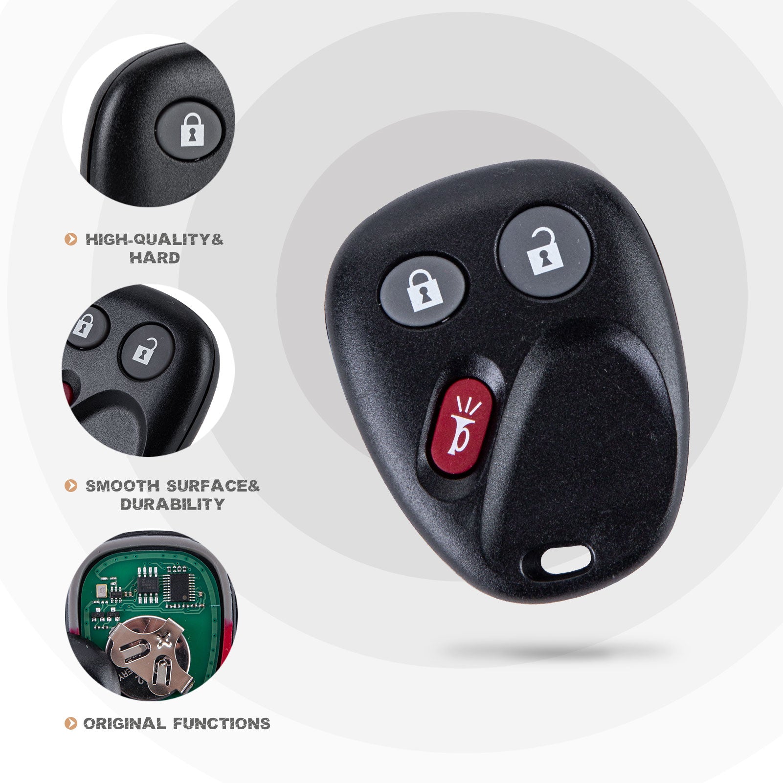 New Keyless Entry Replacement Car Key Fob for Tahoe Silverado Yukon Sierra with FCC ID: LHJ011 C3RB