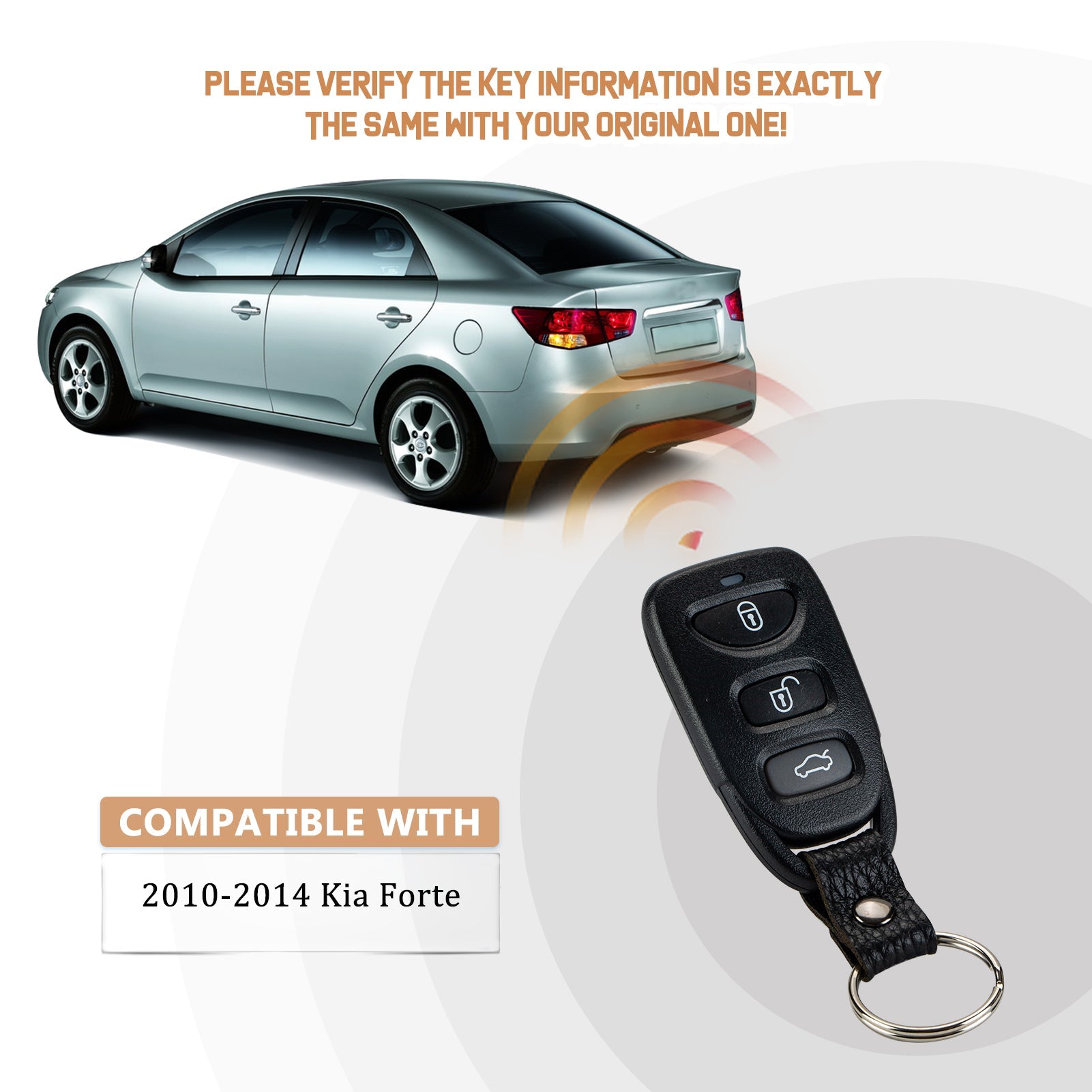 New Car Key Fob Replacement for 2010/2021/2022/2023/2014 K1A Forte with P/N: 4018A-HAT008, PINHA-T008, 95430-1M100 K4RD(5)