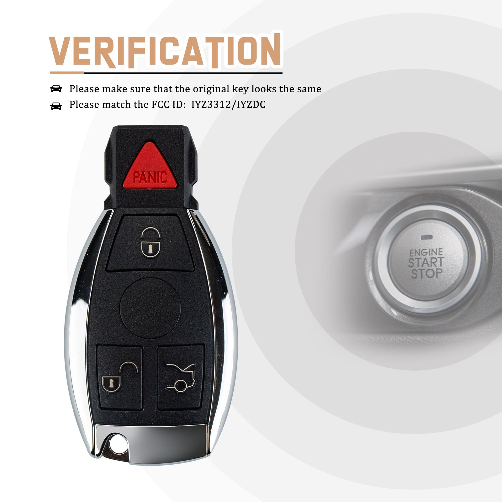 New Replacement Key Fob for 705 Moto 1997-2000, NEC 2001-2005, NEC 2006-2010,BGA 2011 Onwards with FCC ID: IYZ3312, IYZDC B4RA