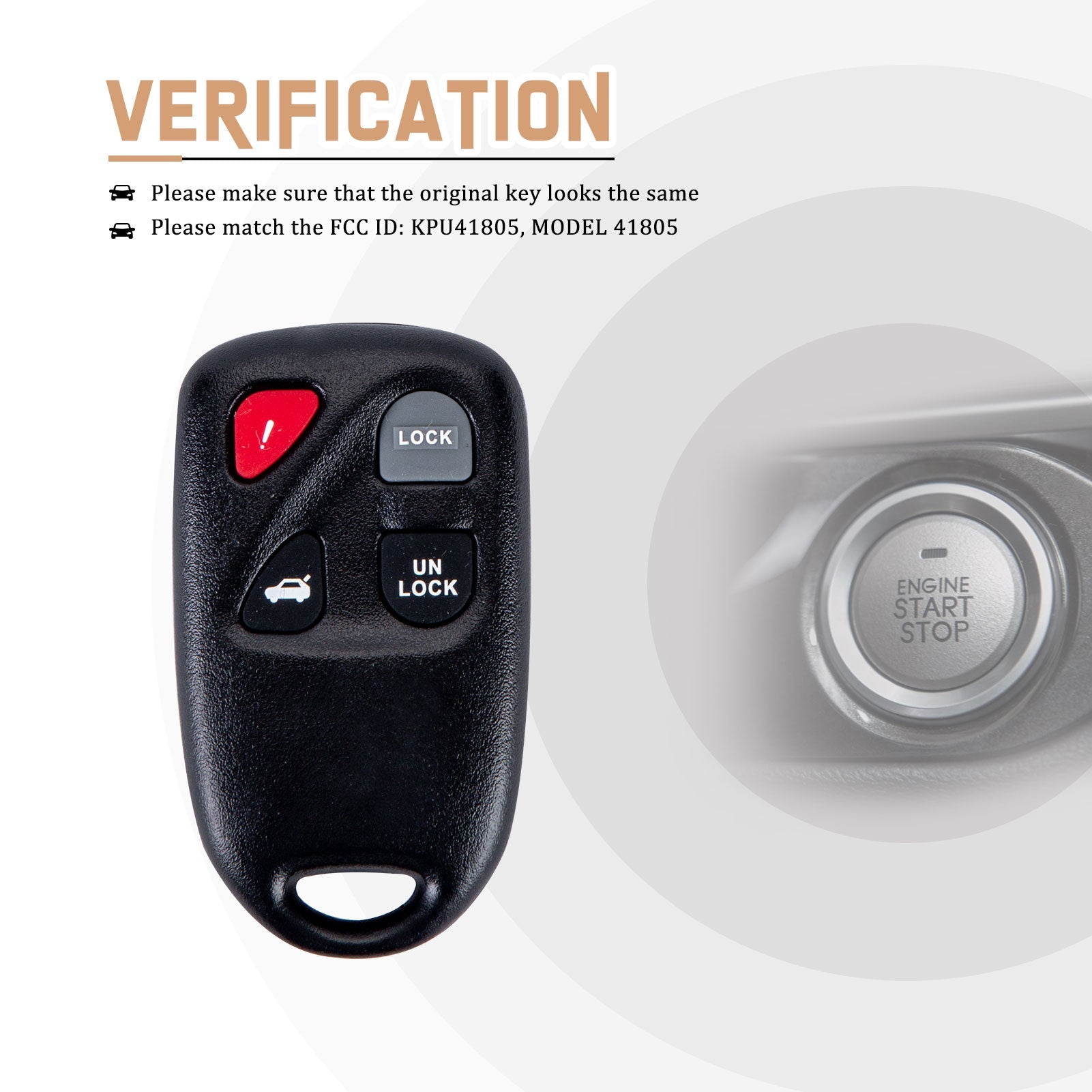 New Keyless Entry Replacement Car Key Fob for 2003/2004/2005 Mzda with FCC ID:KPU41805 4238A-12076 M4RA(5)