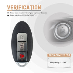 Car Key Replacement for 2008 2009 2010 2011 2012 2013 N1SSAN Rogue with FCC ID: CWTWBU729 315MHZ KR-N3RDV10