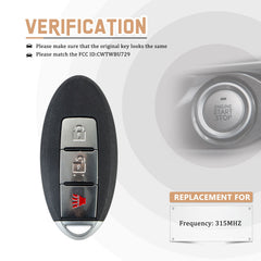 Car Key Replacement for 2008 2009 2010 2011 2012 2013 N1SSAN Rogue with FCC ID: CWTWBU729 315MHZ KR-N3RDV05