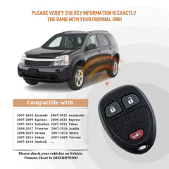 New Keyless Entry Replacement Car Key Fob for 2007/2008/2009 Equinox Compatible with OUC60270/0UC60270/OUC60220 Part No. 20869056/20869057/15857840/5913427/15913420/25836192/20952475 C3RD(5)