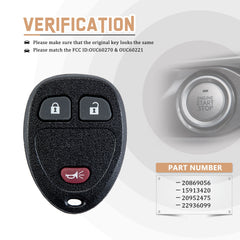 New Keyless Entry Replacement Car Key Fob for 2007/2008/2009 Equinox Compatible with OUC60270/0UC60270/OUC60220 Part No. 20869056/20869057/15857840/5913427/15913420/25836192/20952475 C3RD(5)