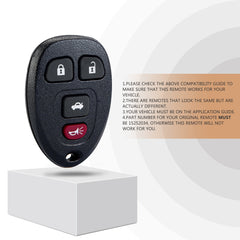 New Keyless Entry Replacement Remote Car Key Fob for Select Malibu Cobalt Lacrosse Grand Prix G5 G6 Models with P/N: 15252034 FCC ID: KOBGT04A C4RB(5)