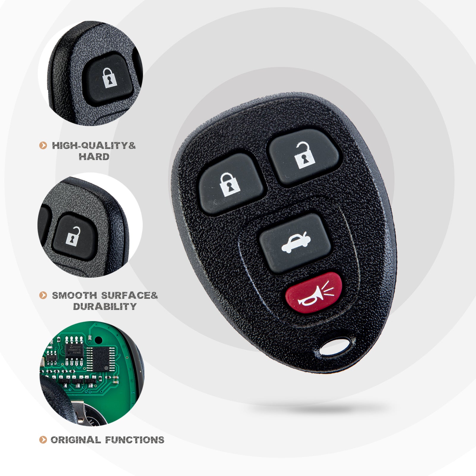 New Keyless Entry Replacement Remote Car Key Fob for Select Malibu Cobalt Lacrosse Grand Prix G5 G6 Models with P/N: 15252034 FCC ID: KOBGT04A C4RB